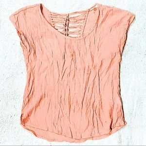 Pale Pink Detailed Back Top